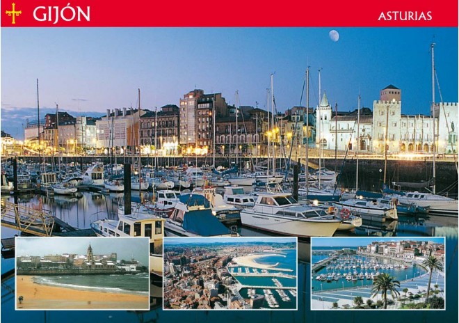 Postal de Gijón