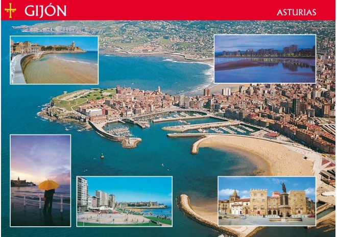 Postal de Gijón