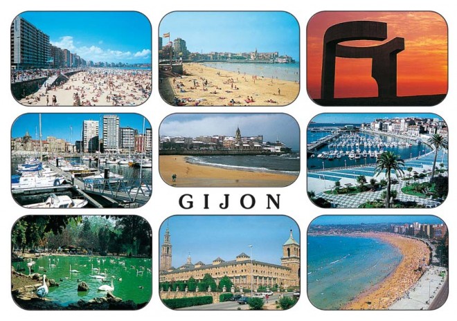 Postal de Gijón